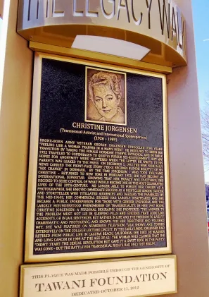 Christine Jorgensen Bronze Memorial