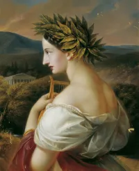 Sappho Painting by Karl Agricola Circa 1839
