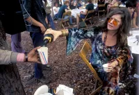 Janis Joplin at Woodstock Drinking Wine