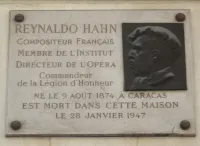 Reynaldo Hahn Commemorative Plaque in Paris