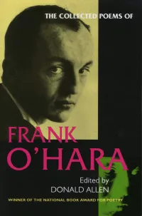 The Collected Poems of Frank O'Hara Book Jacket