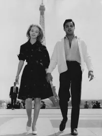 Jill Hayworth and Sal Mineo in Paris in Front of the Eiffel Tower in 1961