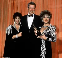 Liza Minnelli, Rock Hudson and Elizabeth Taylor Backstage at the 1985 Golden Globe Awards