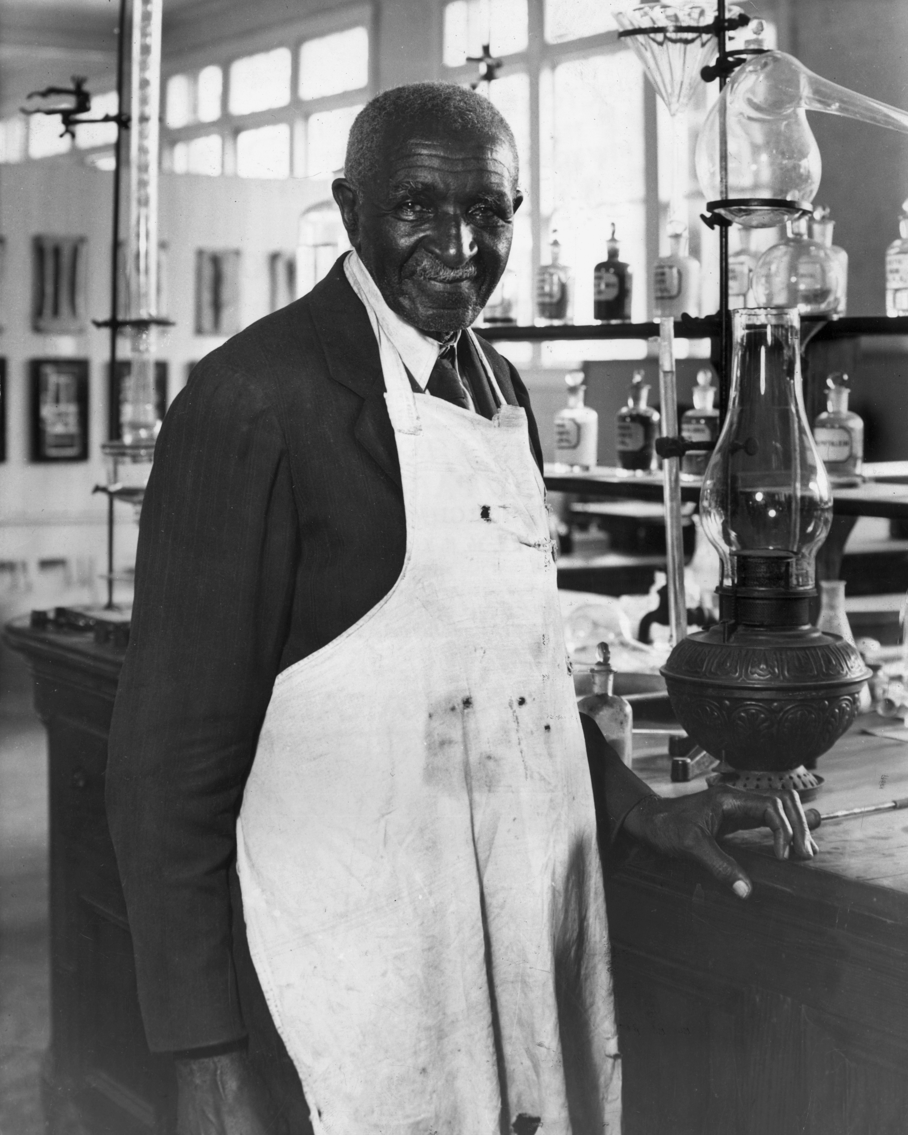 George Washington Carver in His Lab.