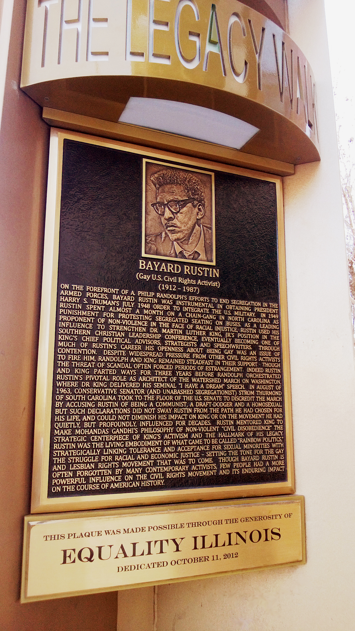 Bayard Rustin Bronze Memorial