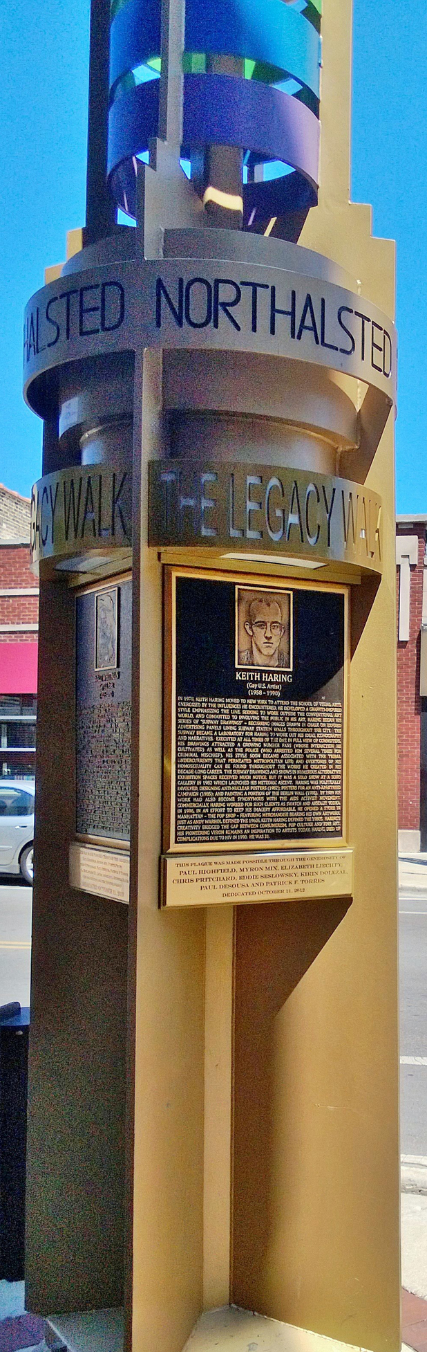 Legacy Walk Pylon with Bronze Memorials