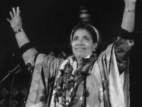 Audre Lorde Speaking With Hands Raised