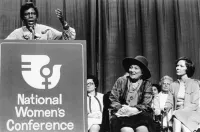 Barbara Jordan with Bella Abzug and Rosalynn Carter at the National Women's Conference