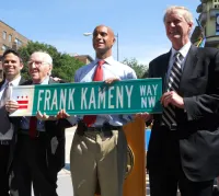 Frank Kameny With Former D.C. Mayor Adrian Fenty and D.C. City Councilman Jack Evans Rename 17th Street Frank Kameny Way