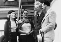 Frida Kahlo with Leon Trotsky (Bearded Man) in 1937