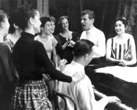 Leonard Bernstein and Others at Rehearsal for West Side Story