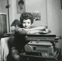 Lorraine Hansberry at her Typewriter in her Greenwich Village Apartment