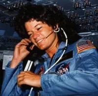 Dr. Sally Ride Inside the Shuttle
