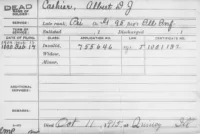 Albert D. J. Cashier Death Notice