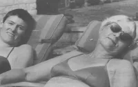 Annie Pécher and Jeanne Deckers Sunning Themselves in Bathing Suits