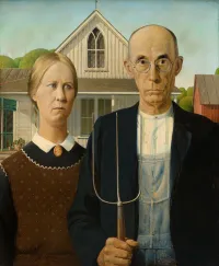 Grant Wood American Gothic Painting