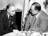 John Maynard Keynes Talking With the Chinese Finance Minister in Bretton Woods