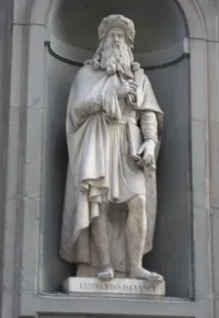 Leonardo da Vinci Statue in Florence, Italy