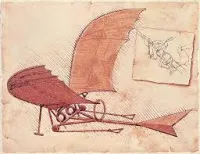 Leonardo da Vinci's Flying Maching Drawing