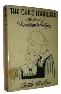 Christa WInsloe's The Child Manuel The Novel of Mädchen in Uniform Book Jacket