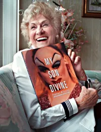 Divine's Mother Frances Milstead Holding Her Book My Son Divine About Him