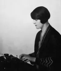 Dorothy Thompson at a Typewriter as a Young Reporter