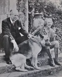 Harold Nicolson and Vita Sackville-West With Their Dog at Sisinghurst
