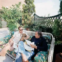 Howard Austen and Gore Vidal Sitting on Their Patio
