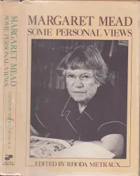Margaret Mead Some Personal Views Book Jacket