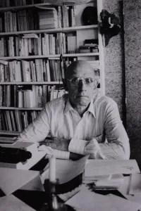 Michel Foucault at His Desk
