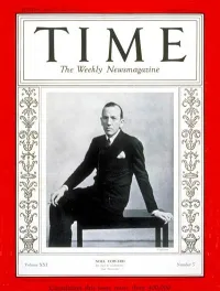 Noël Coward Time Magazine Cover in 1933