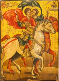 Saints Sergius and Bacchus on Horses Painting