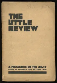 Margaret C. Anderson's The Little Review Magazine Cover