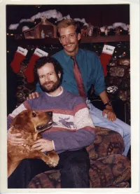 Randy Shilts and his Boyfriend Barry Barbieri Holiday Card