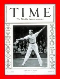 Gottfried von Cramm Time Magazine Cover in 1937