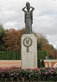 Jacinto Benavente Monument Inside Retiro Park in Madrid, Spain