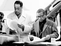 Duke Ellington and Billy Strayhorn Working on Music Composing