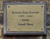 Plaque Commemmorating Rotimi Fani-Kayode and his Romantic Partner Alex Hirst's Residence in Brixton