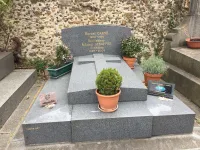 Marcel Carné and Roland Lesaffre Joint Tombstone at Saint-Vincent Cemetery in Paris