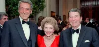 Rock Hudson with First Lady Nancy Reagan and President Ronald Reagan at the White House in 1984