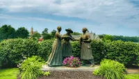 Amelia Jenks Bloomer Introduces Susan B. Anthony to Elizabeth Cady Stanton Ted Aub Sculpture at Seneca Falls, NY