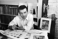 Maurice Sendak Working on His Drawings in 1963