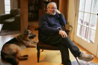 Maurice Sendak and his German Shepard Herman at his Connecticut Home in 2006