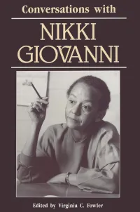 Conversations with Nikki Giovanni Book Jacket