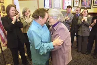 Del Martin and Phyllis Lyon at Their 2004 Wedding