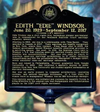 Edie Windsor Historic Marker at 13th & Locust Streets in Philadelphia