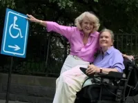 Edith Windsor and Thea Spyer in her Wheelchair Outdoors