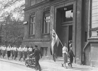 Nazi Party Student Parade in Front of the Institute for Sexual Research in Berlin Before Pillaging it on May 6, 1933