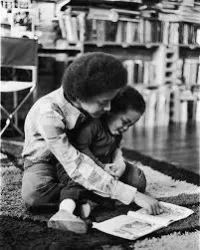 Nikki Giovanni at her Home in New York City With Her Two Year Old Son Thomas in 1972