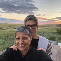 Romantic Partners Kate Clinton and Urvashi Vaid Outdoors in Late 2021